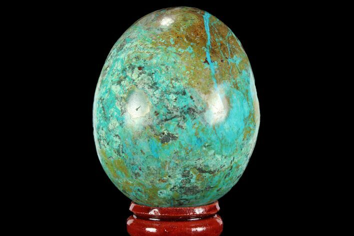 Polished Chrysocolla Egg - Peru #95666